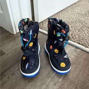 Space-Themed Kids Boots - Navy
